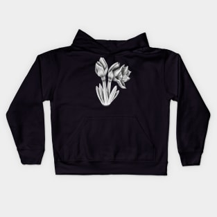 Black and white Amaryllis Kids Hoodie